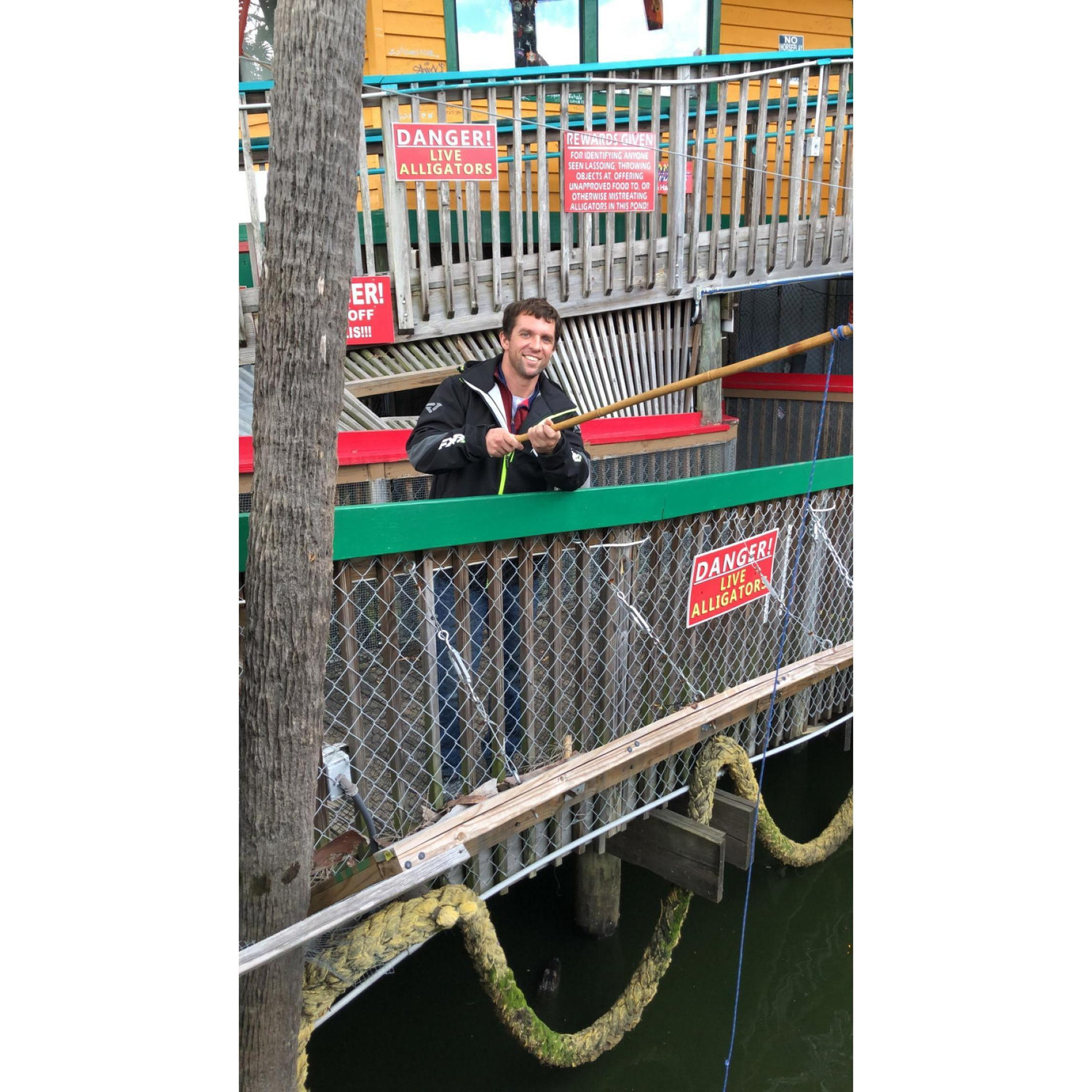 Feeding the alligators at Destin!