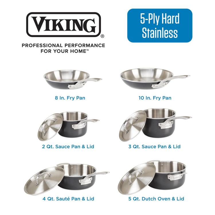 Viking, 5-Ply Hard Anodized 10-Piece Cookware Set | Zola