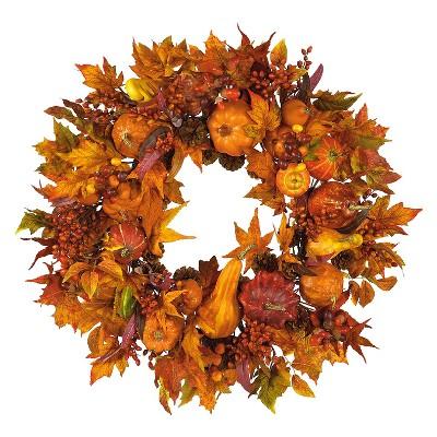 Product description page - Nearly Natural 28 in" Harvest Wreath