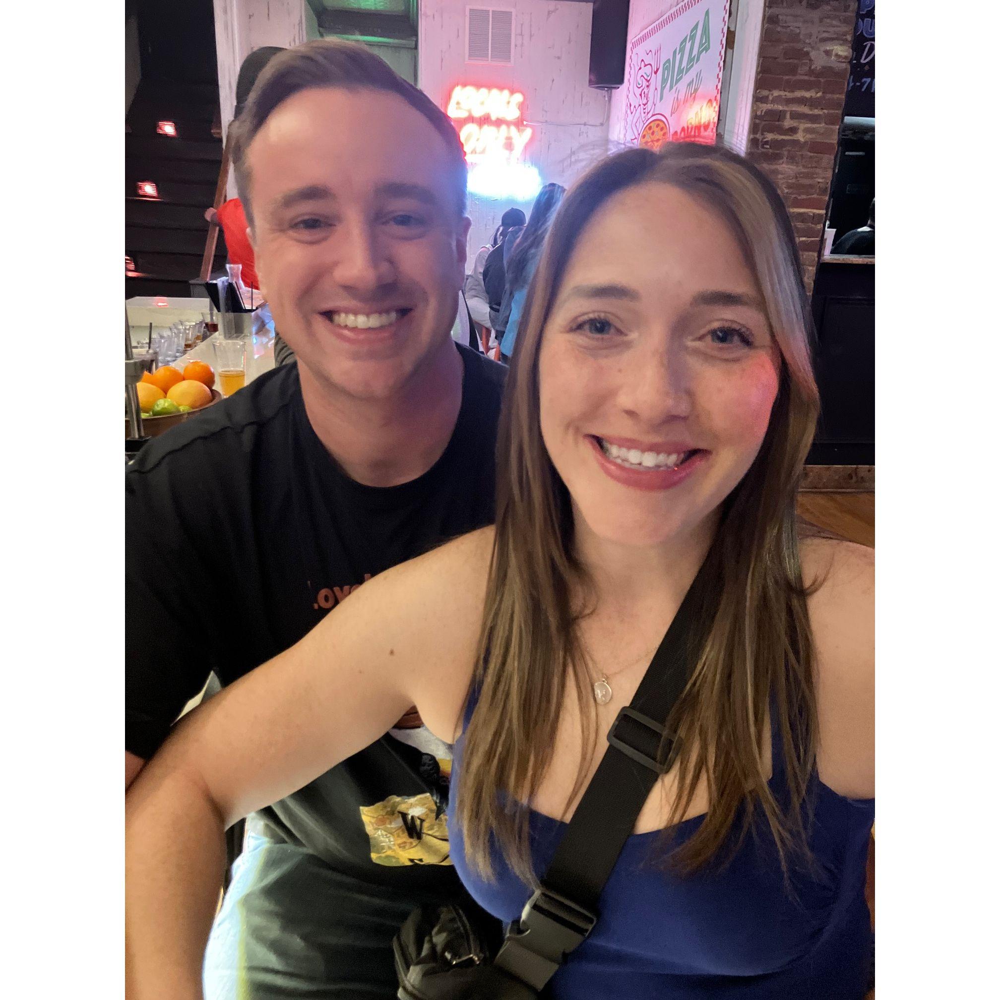 Enjoying a night out in Baltimore.