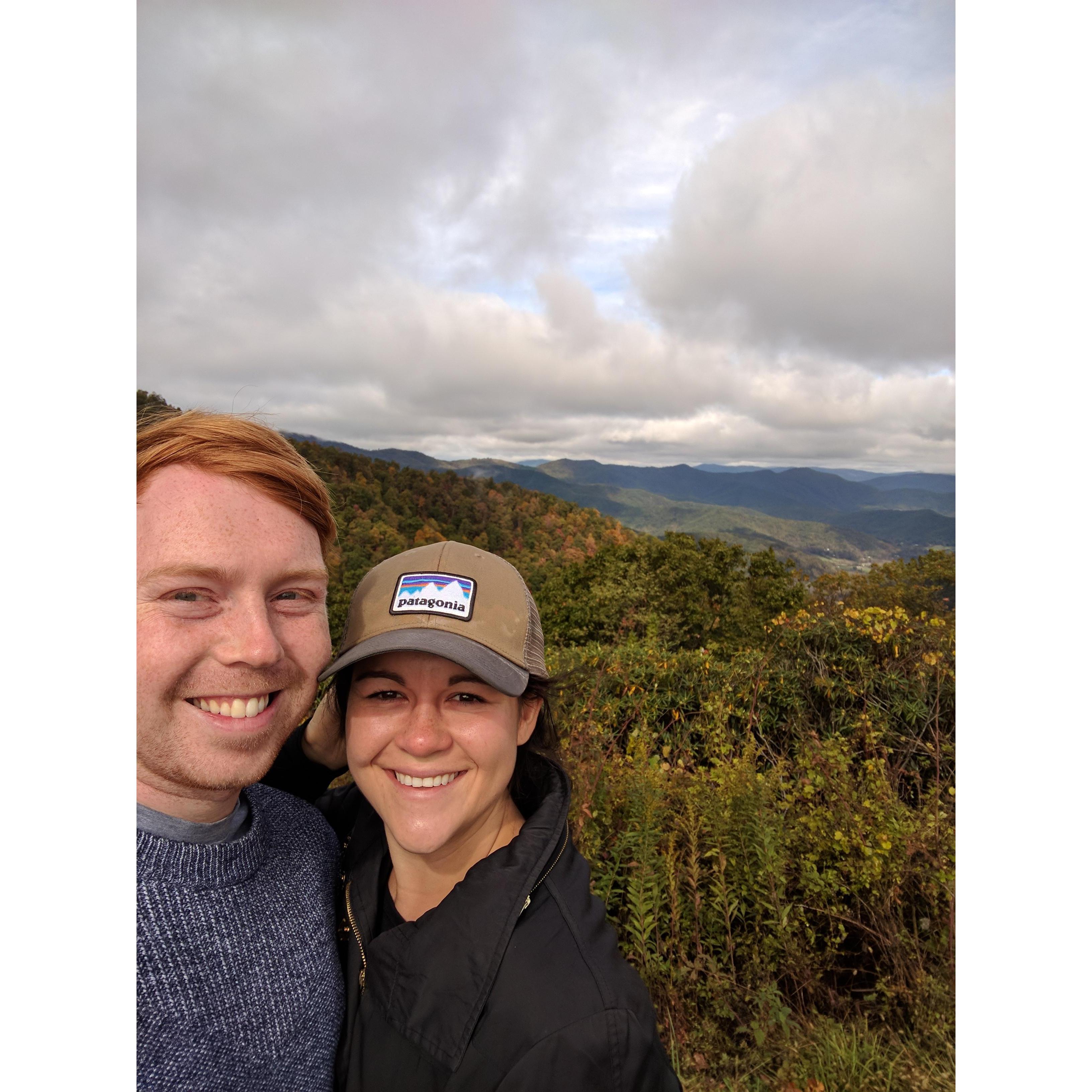 We rented a jeep and hiked in Asheville.
