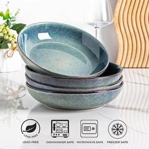 Set of 6 Pasta Bowls in Color Ceylon Blue