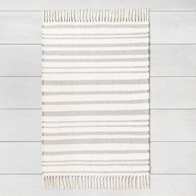 3'x5' Rug with Fringe Gray - Hearth & Hand™ with Magnolia