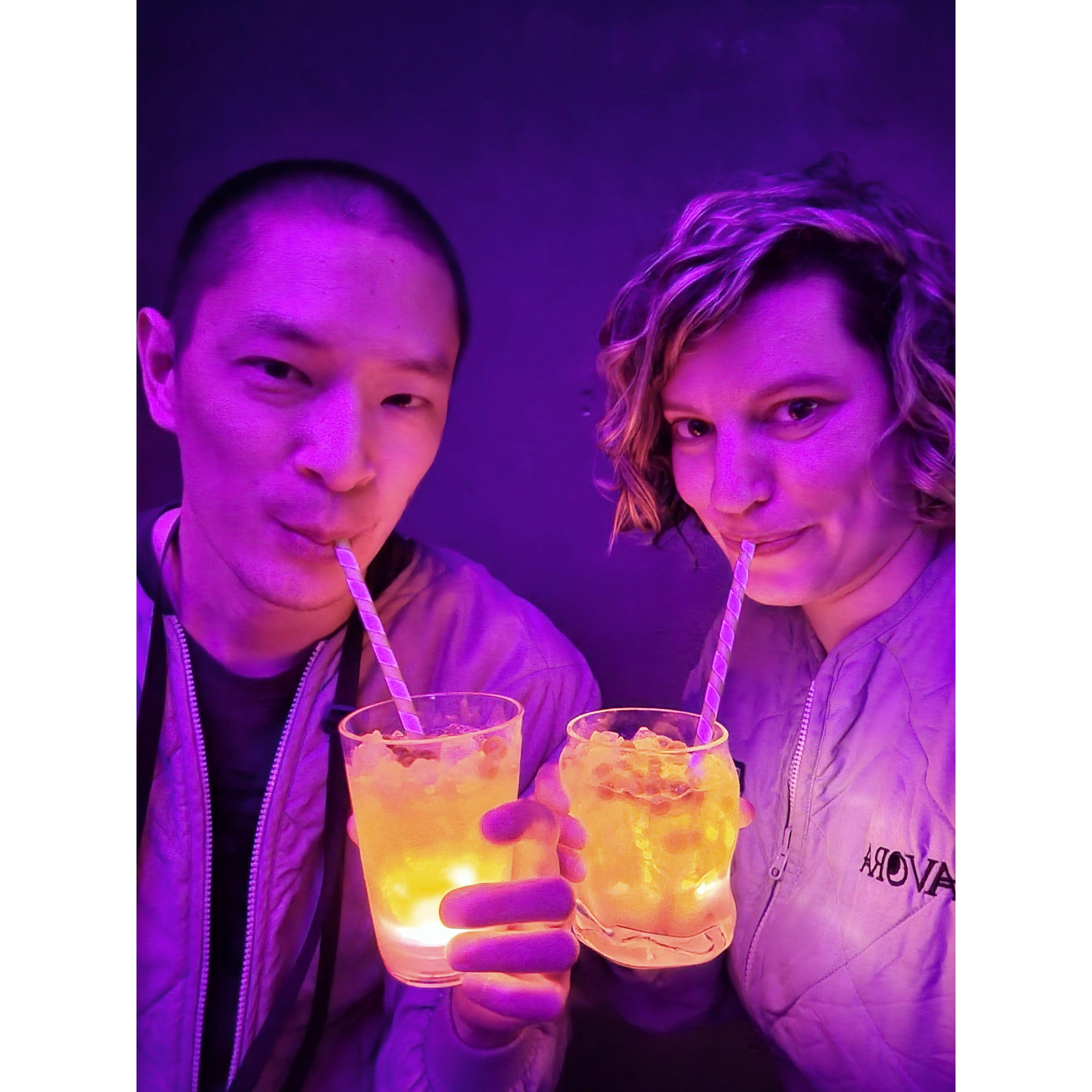 Enjoying a cocktail "adventure" in London