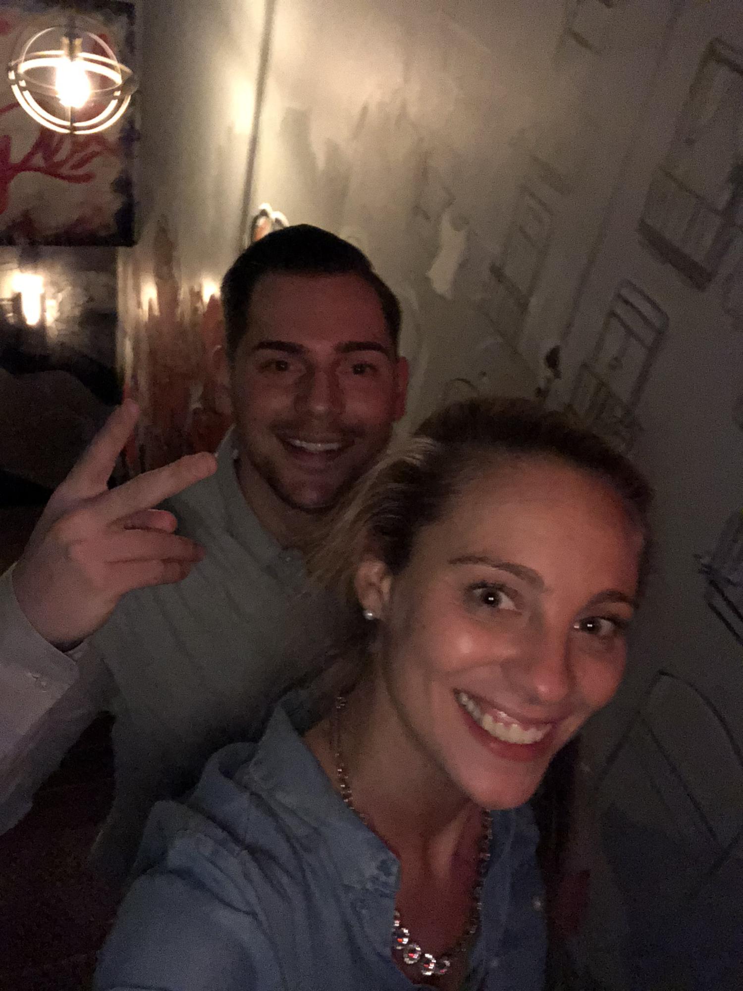 Our very first picture; leaving the bar the very first day we met <3