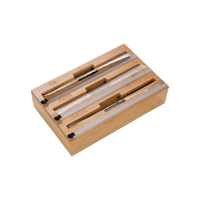 Honey Can Do 3-In-1 Bamboo Foil and Plastic Wrap Drawer Organizer
