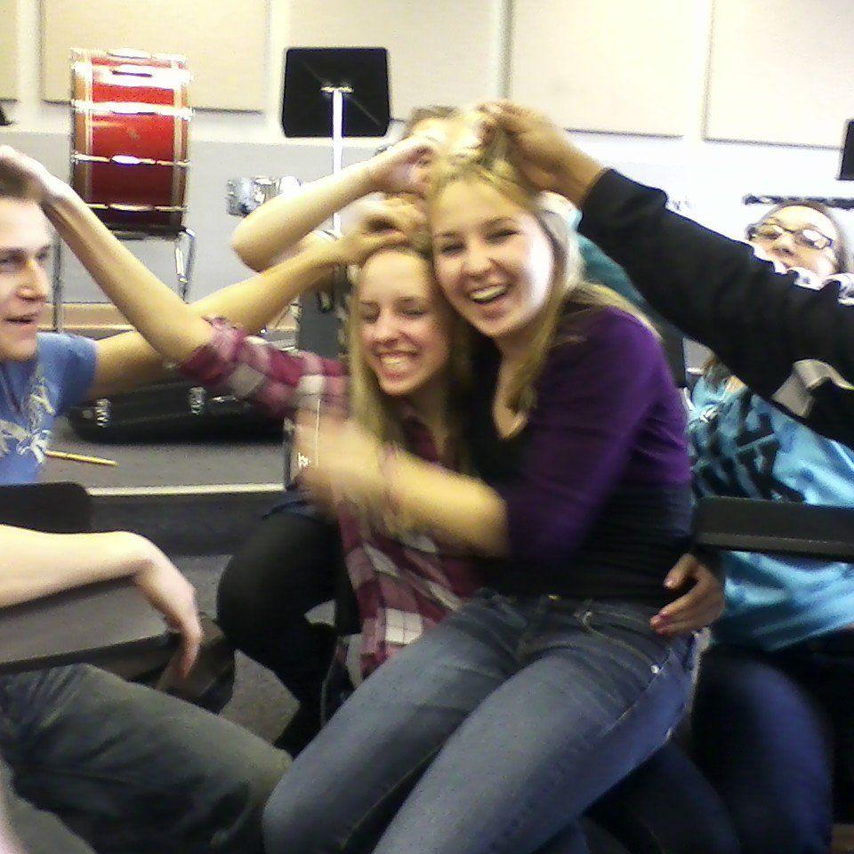 Hanging out in high school choir class in 2011 (Kate's sophomore year & Luke's senior year)