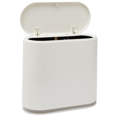 Juvale Small Slim Garbage Trash Can Waste Basket with Lid for Kitchen, Bathroom, RV or Camper Accessories, 12.75 x 6 x 12.5 in
