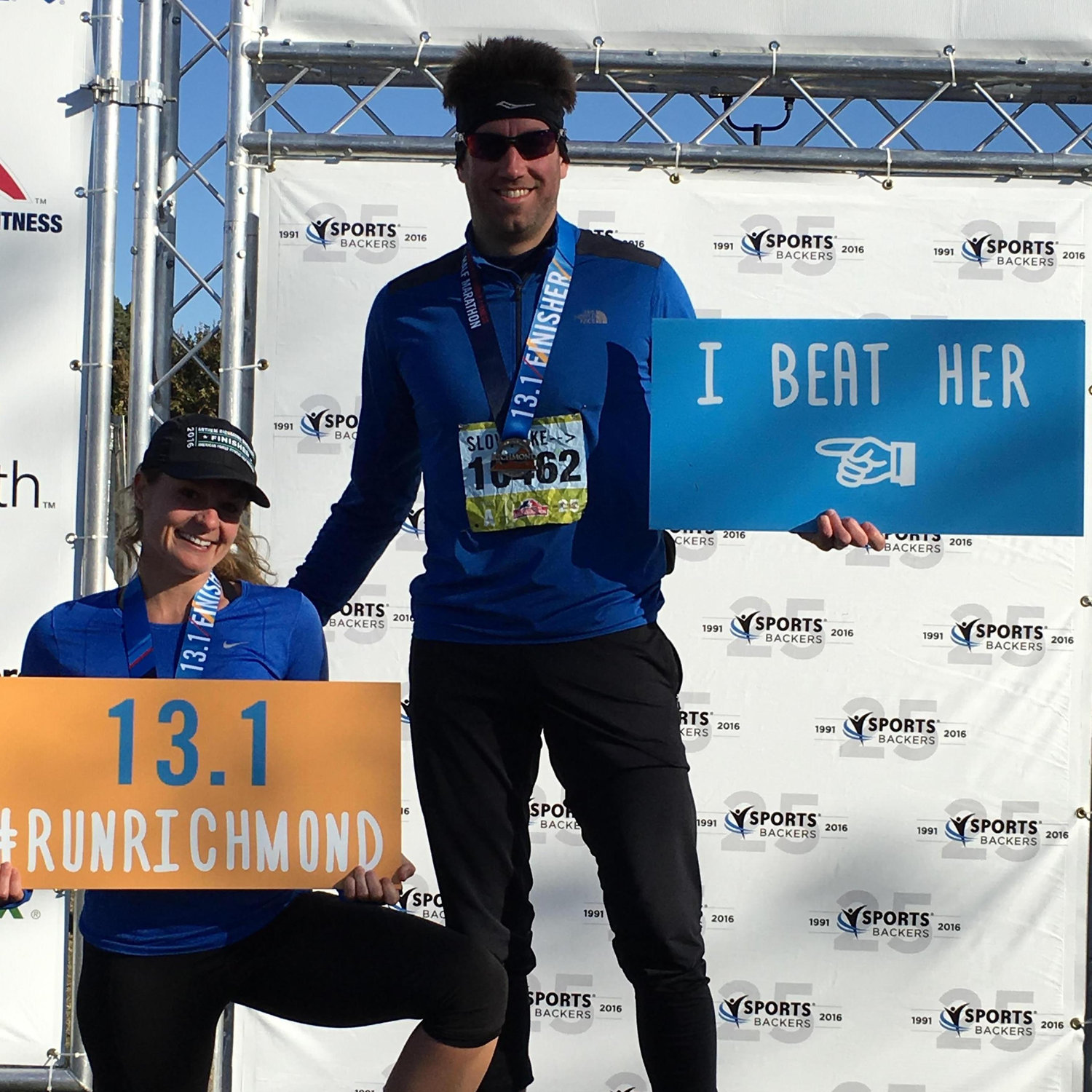 Celebrating a successful Half Marathon!