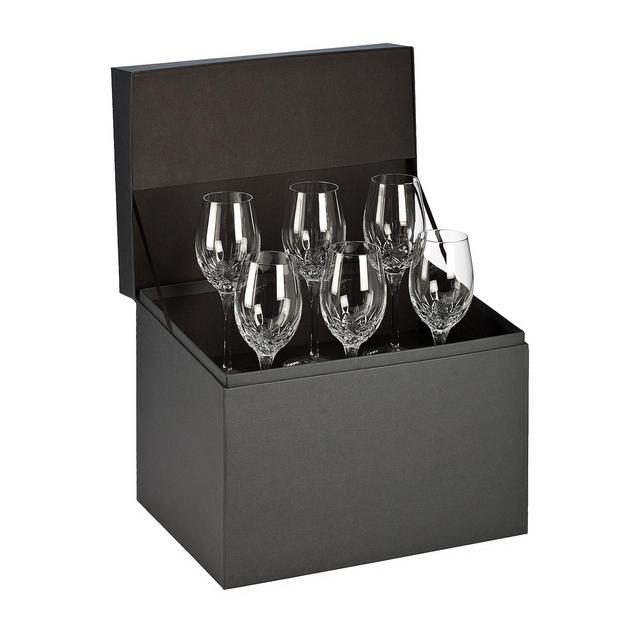 JoyJolt Black Swan Crystal Stemmed Red Wine Glasses Set 26.8 oz