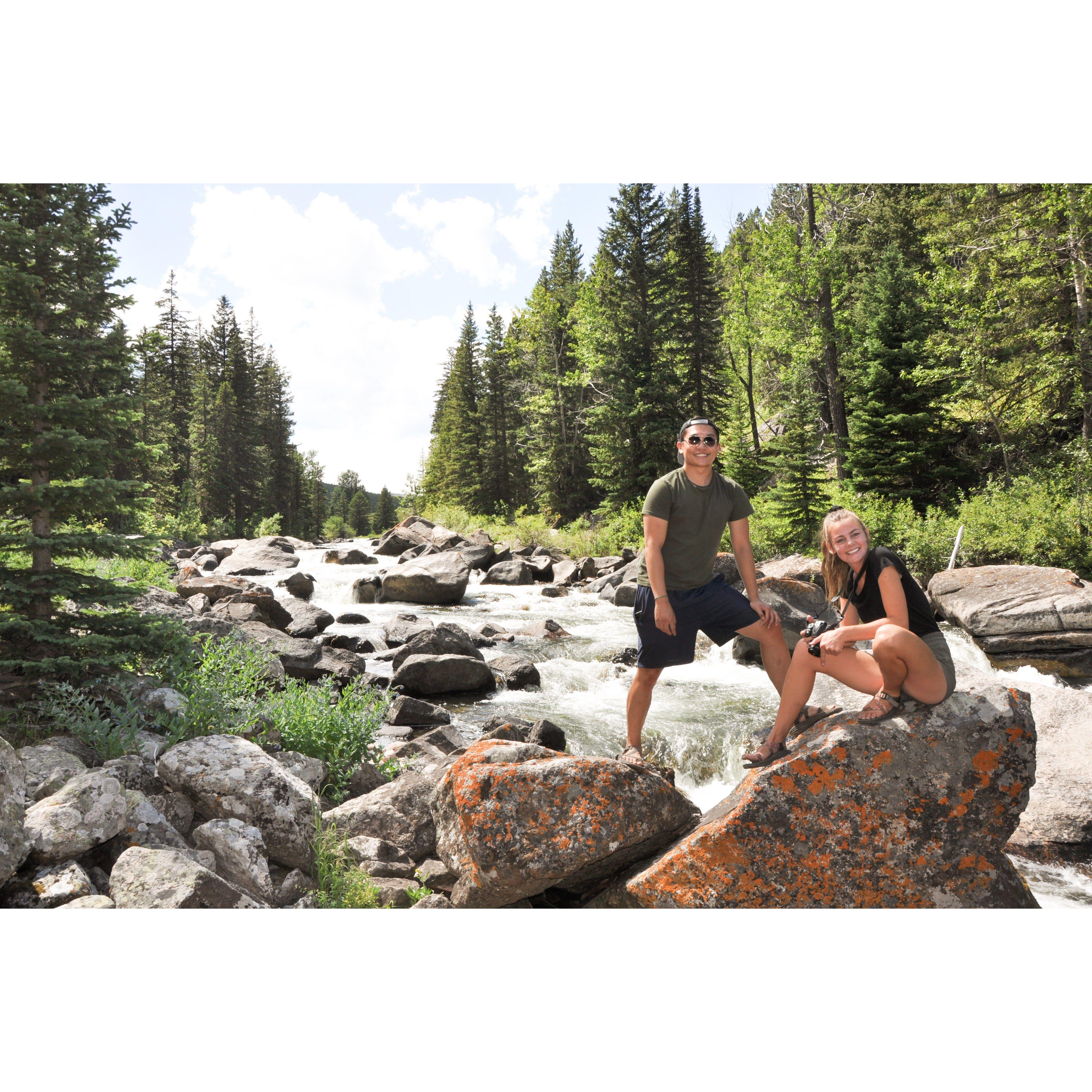 Hiking in Marcia's favorite spot in Wyoming