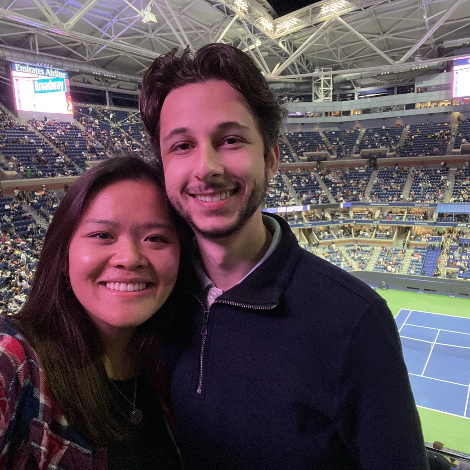Us attending our first US Open in 2021.