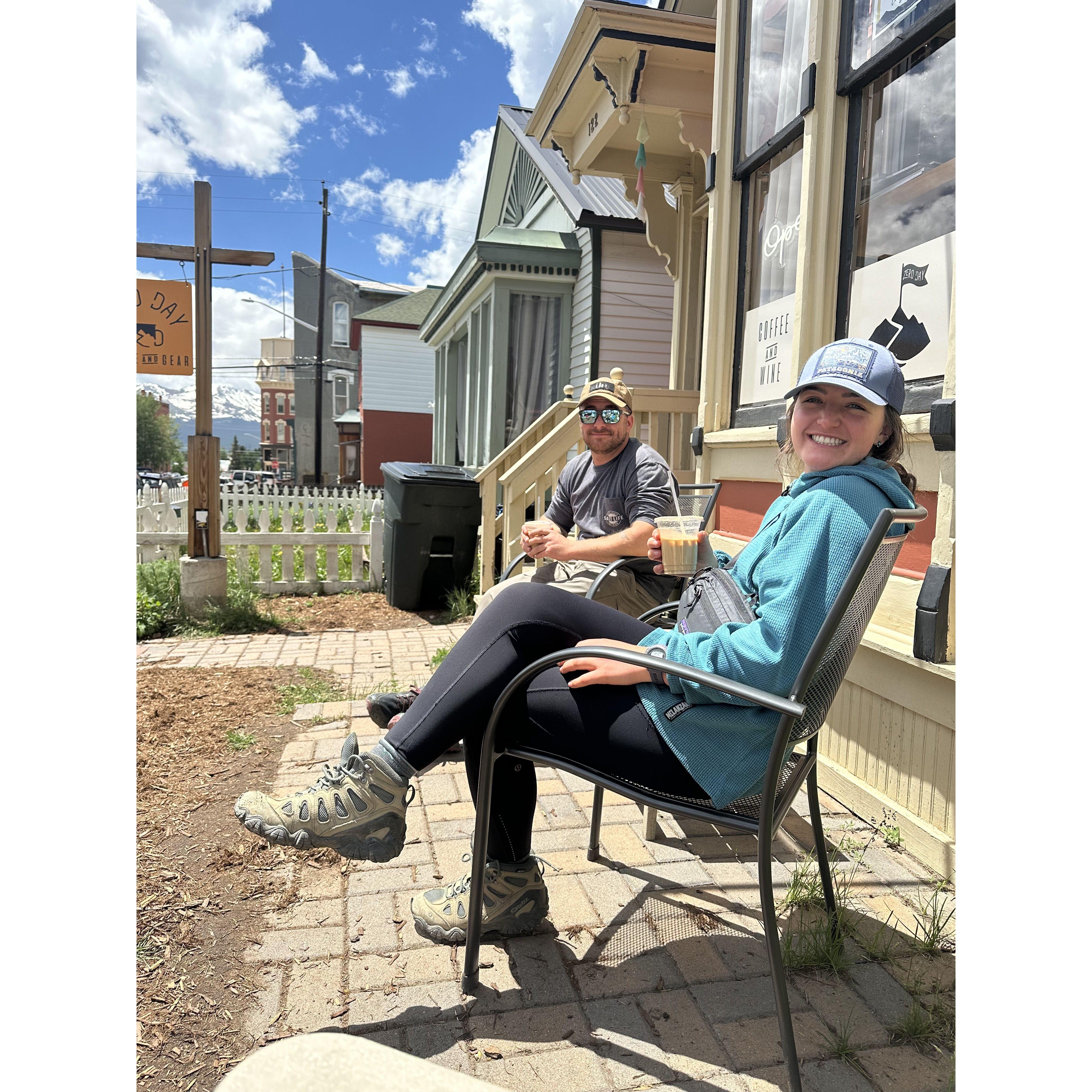 Post 14er coffee break