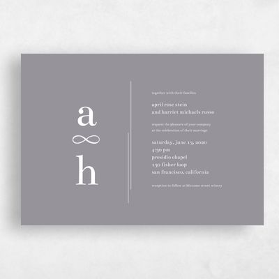 Gray, Grey Wedding Invitation - Powell Landscape