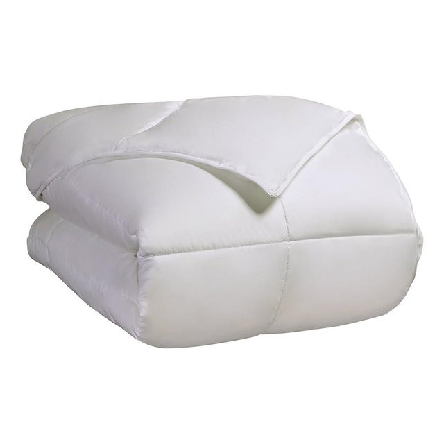 SUPERIOR Classic All-Season Reversible Down Alternative Comforter, Comfy, Fluffy, Cozy, Lightweight, Decorative, Duvet Insert, Plush, Oversized Bedding Essential, Box Quilt Design, King, White