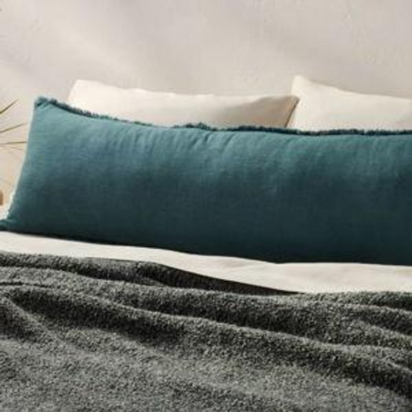 Lumbar Heavyweight Linen Blend Throw Pillow - Casaluna