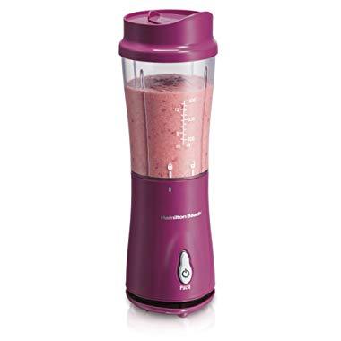 Hamilton Beach Personal Smoothie Blender with 14 oz Travel Cup and Lid, Raspberry 51131
