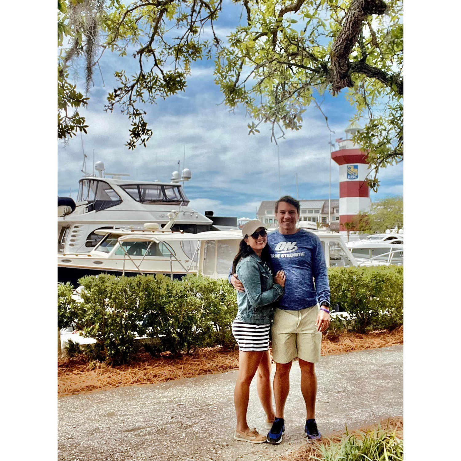 We took this photo under the Liberty Oak on our first trip to Hilton Head together. Our ceremony will be under the same tree!