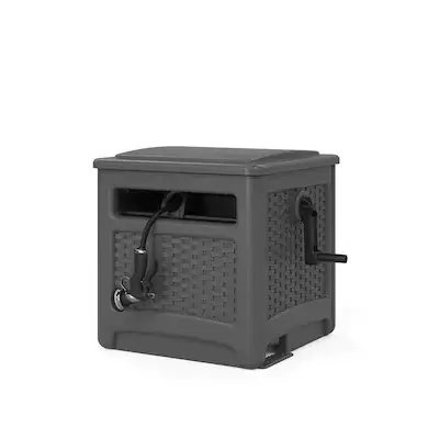 Suncast 225 Ft. Wicker Hideaway Hose Cart Grey