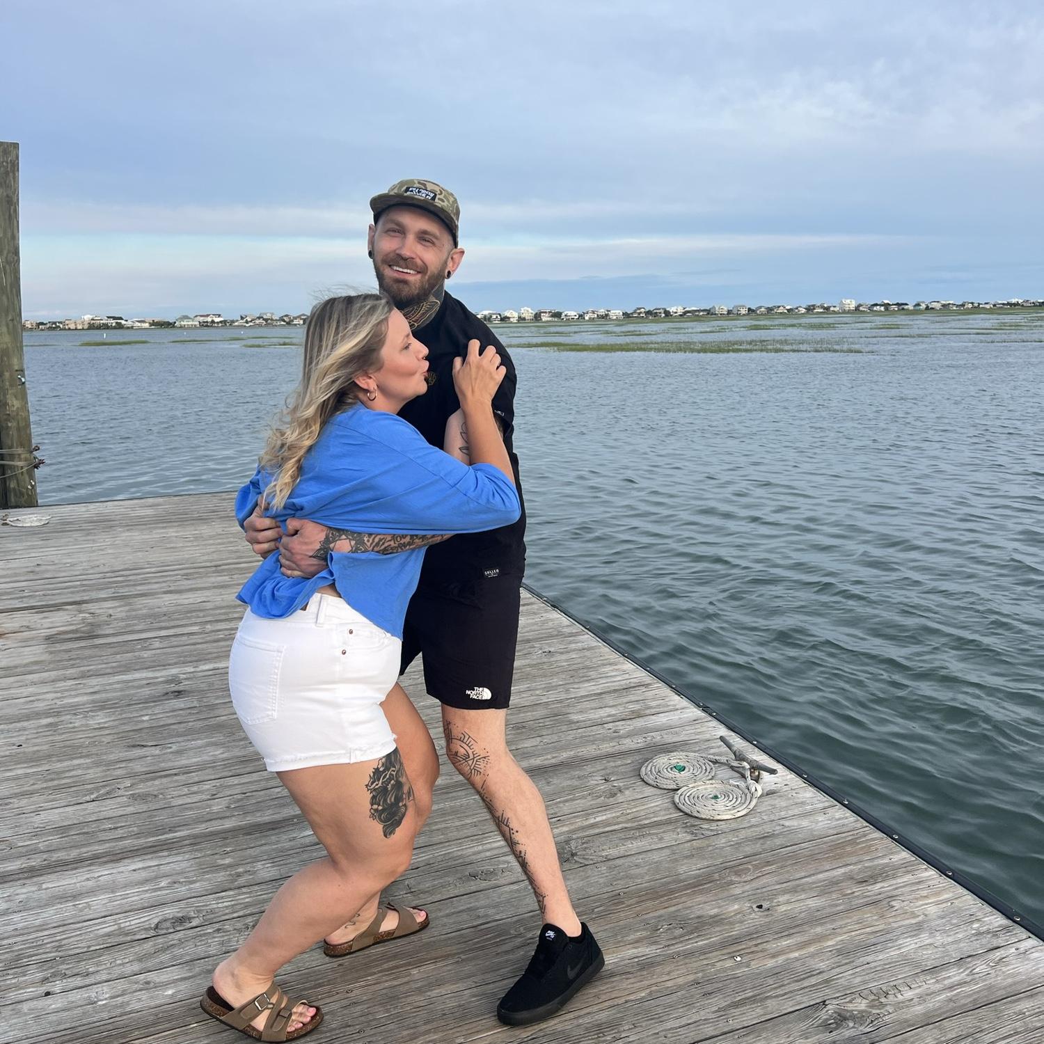 Adam trying to throw me in the water 🙄