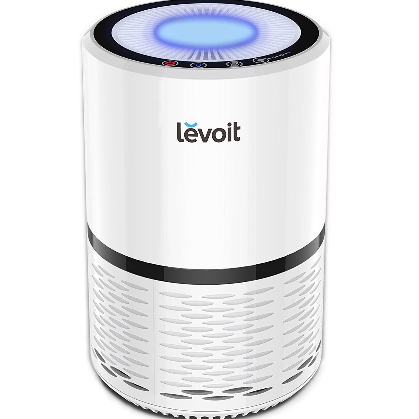 LEVOIT Air Purifier for Home, H13 True HEPA Filter for Allergies and Pets, Dust, Mold, and Pollen, Smoke and Odor Eliminator, Cleaner for Bedroom with Optional Night Light, LV-H132, White