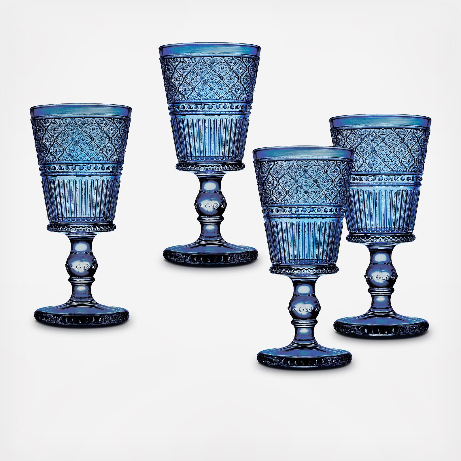 Dublin Crystal Blush Goblet Glass, Set of 4