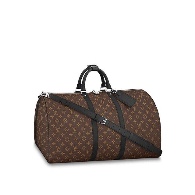 Louis Vuitton Monogram Macassar Keepall Bandouliere Travel Bag (Keepall 55)