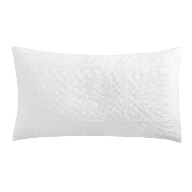 Cotton Damask Jacquard Sham, White, King