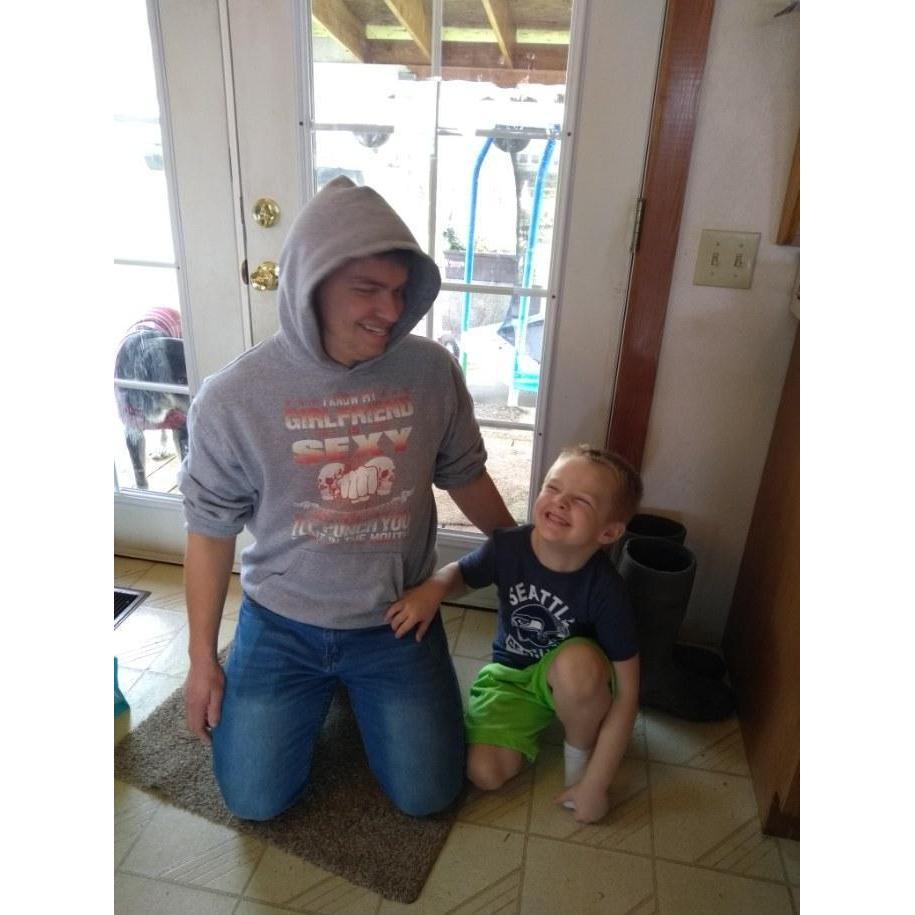 Grayson Telling Cody Thanks for the Seahawks Shirt