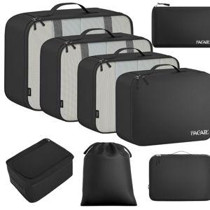 BAGAIL 8 Set Packing Cubes Luggage Packing Organizers for Travel Accessories-Jet Black