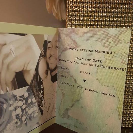 Passport with our save the date.