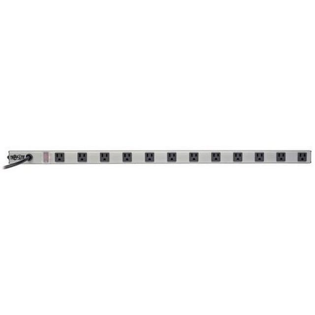 Tripp Lite 12 Right Angle Outlet Bench & Cabinet Power Strip, 36 in. Length, 15ft Cord with 5-15P Plug (PS3612RA) Black/Gray