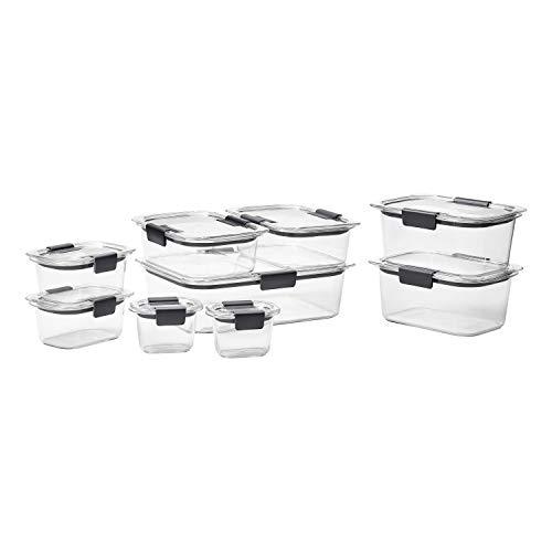 Rubbermaid Brilliance 18-Piece Stain and Odor Resistant 100% Leak-Proof, Crystal Clear Food Storage Container Set