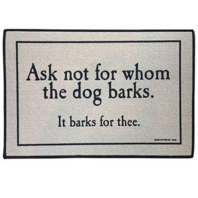 For Whom the Dog Barks 18" x 27" Indoor/Outdoor Door Mat in Tan