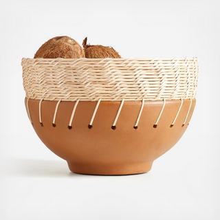 Kavir Rattan and Terracotta Bowl