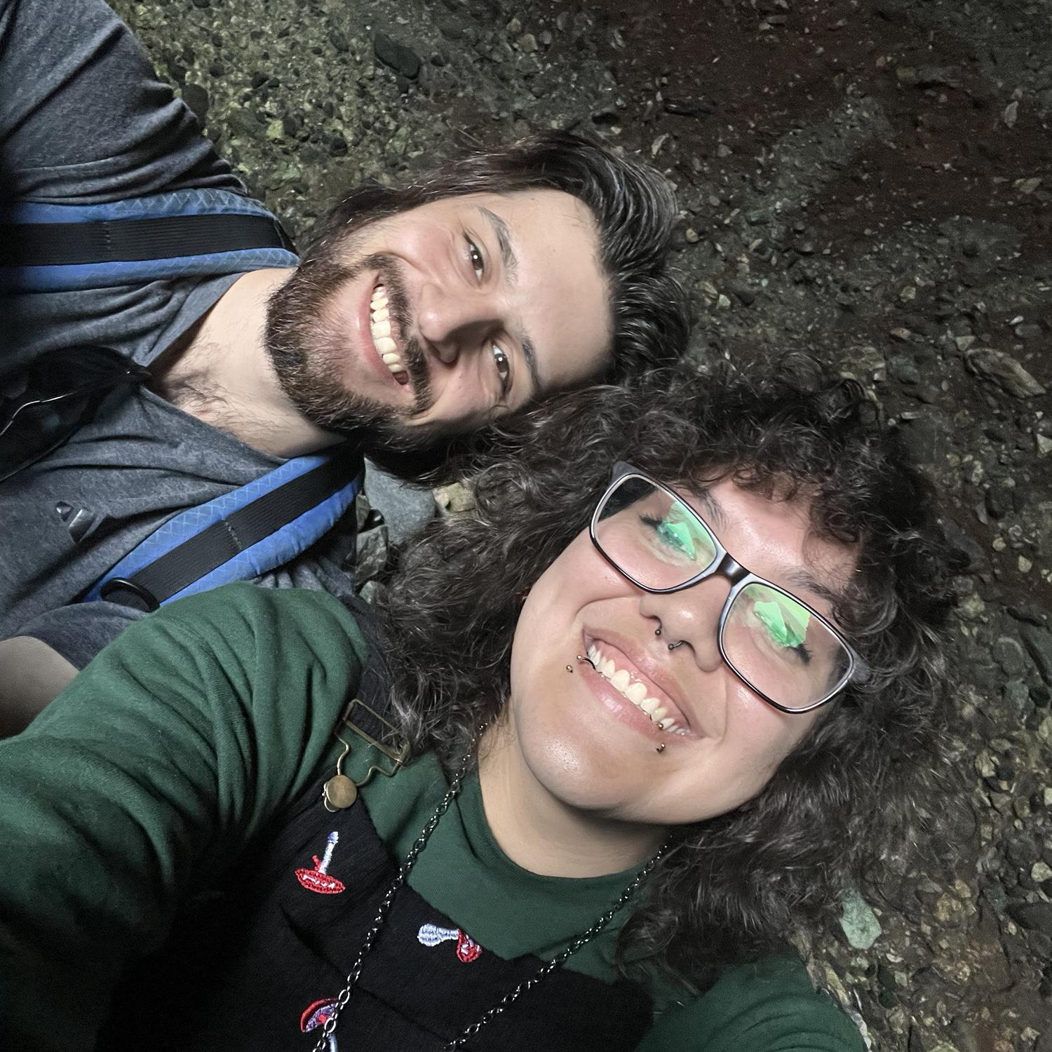 Sharing moments in a seaside cave 🌊