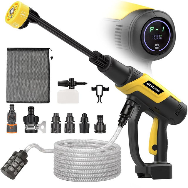 Cordless Portable Cleaning Tool Compatible with Dewalt 20v Battery | Touch Display with 3 Adjustable Speeds – Lightweight with 6-in-1 Nozzle & 16.4FT Hose (Battery & Charger Not Included)
