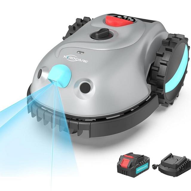 V100 Robotic Lawn Mower with Visual Navigation, Smart Obstacle Avoidance, Adjustable Cutting Height, Low Noise – Ideal for Small Lawns