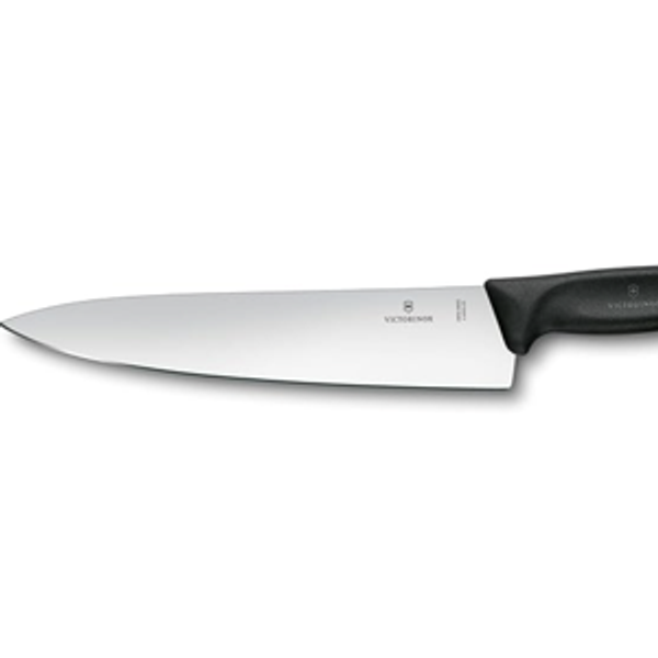 Victorinox Chef Knife 8 Inch - Swiss Classic Straight Edge Chef’s Knife, Kitchen Knife with Stainless Steel Blade, Ergonomic Non-Slip Handle, Dishwasher Safe, Blac