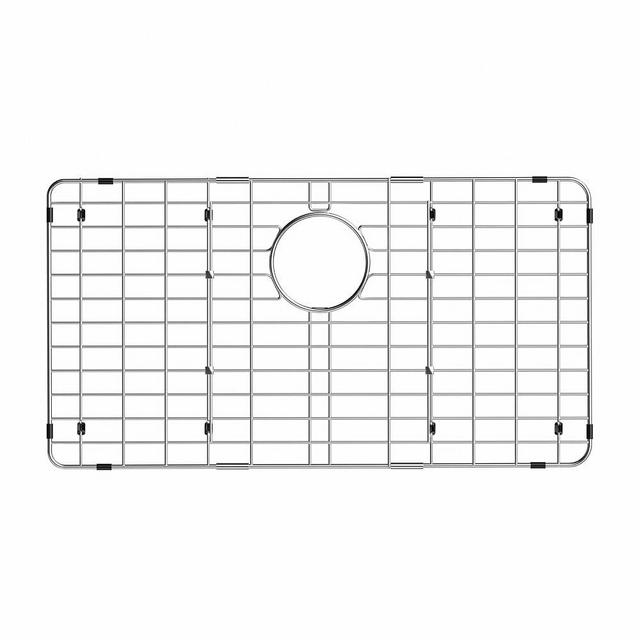 iPEGTOP Sink Bottom Grid, Stainless Steel Sink Protector 26-1/8" x 14-1/8" Rear Drain Hole with Corner Radius, Sink Grate Sink Rack for Bottom of Kitchen Sink Single Sink Bowl with Sink Hole Cover