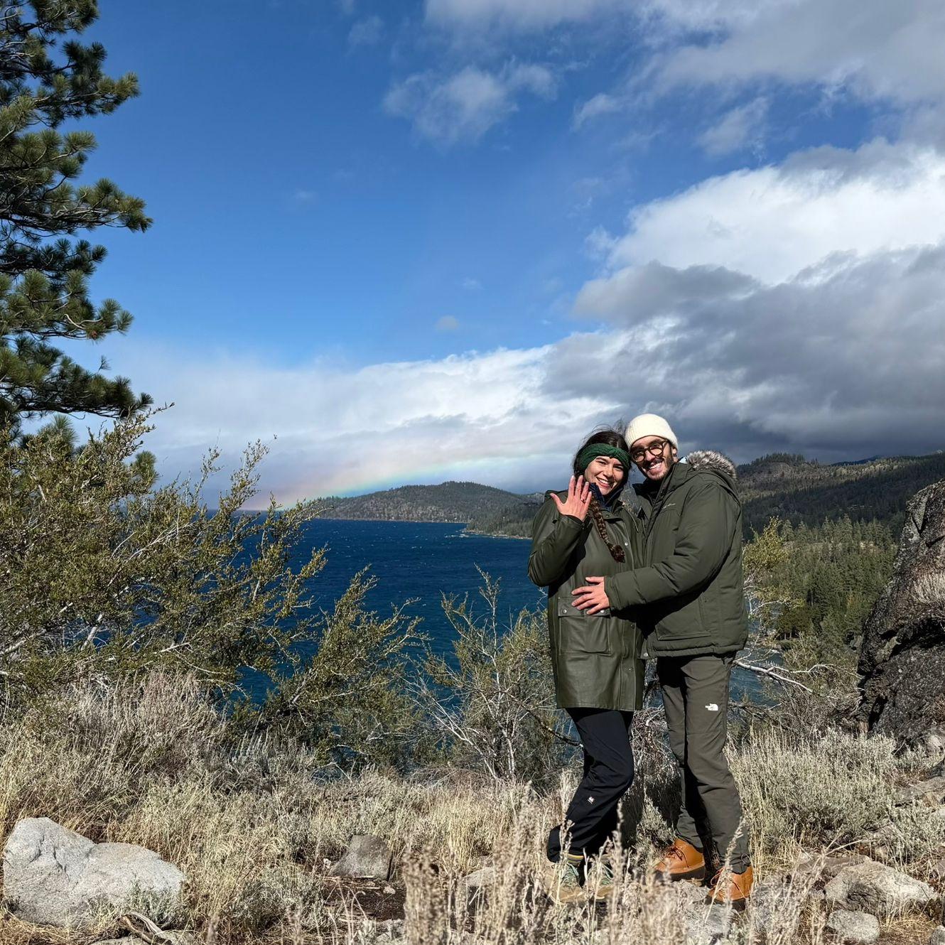 When we got engaged at Lake Tahoe!