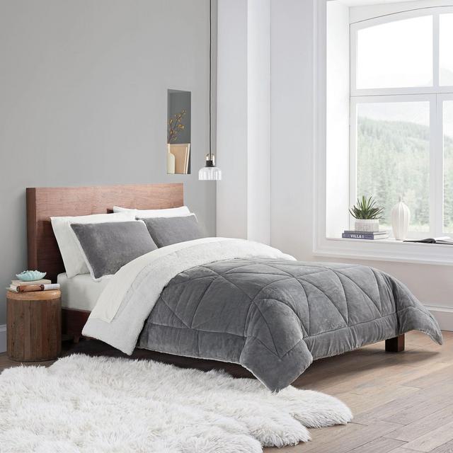 UGG AVERY COMFORTER SET SEAL GRAY KING