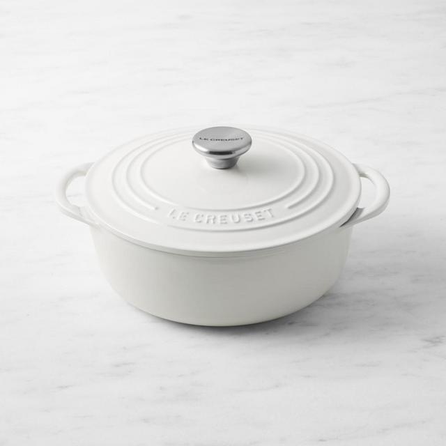 Le Creuset Enameled Cast Iron Shallow Round Oven, 2 3/4-Qt., White