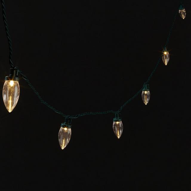 25ct LED Smooth C9 String Lights Warm White with Green Wire - Wondershop™