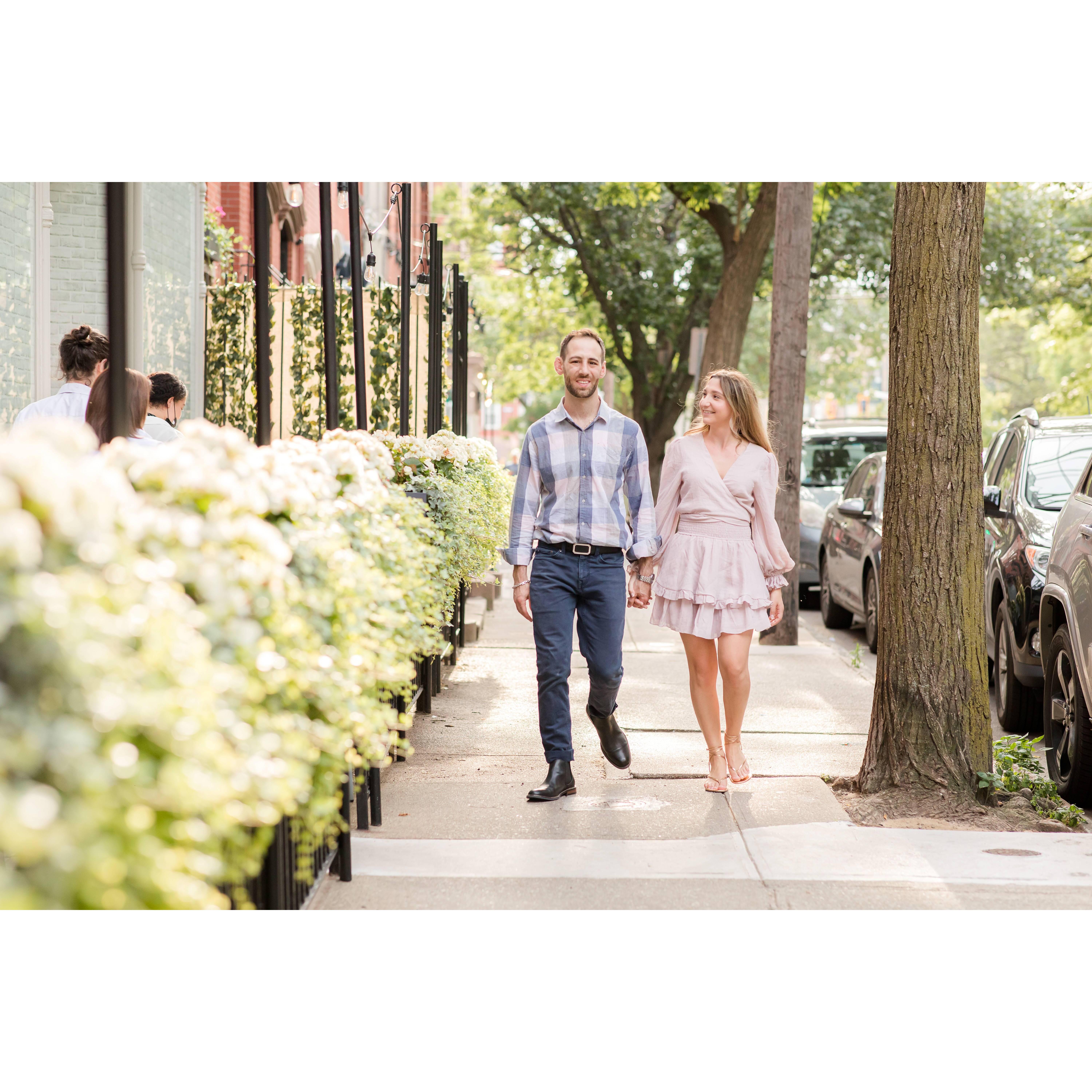 Strolling through Hoboken, where we spent the majority of our relationship!