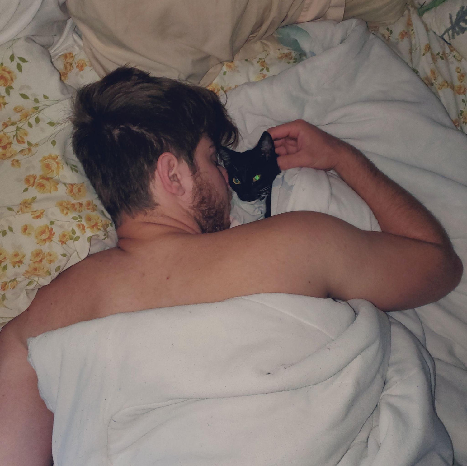 The two best boys! (Photo of Thompkin Beansprout soon after we adopted him in September 2022)