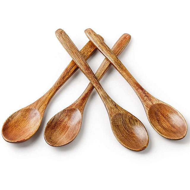 Sweese 6-Inch Coffee Spoons, Ice Cream Spoon, Wooden Cocktail Stirring Spoons, Set of 4