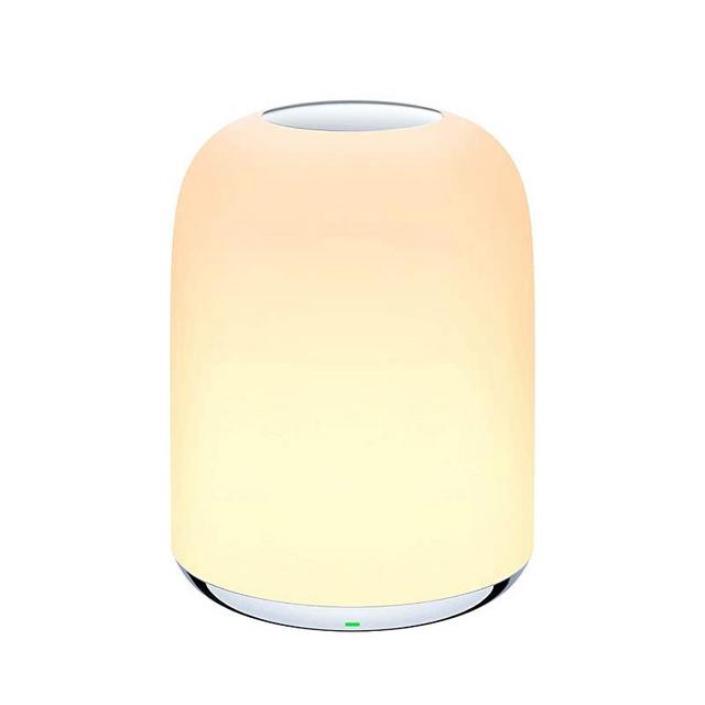 AUKEY Bedside Table Lamp, Night Light for Bedrooms with Rechargeable Internal Battery Dimmable 3000K-6500K Warm White Light & Color Changing RGB