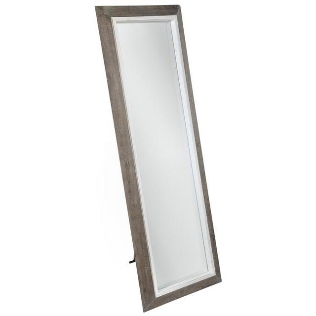 Two-Tone Distressed Wood Wall Mirror