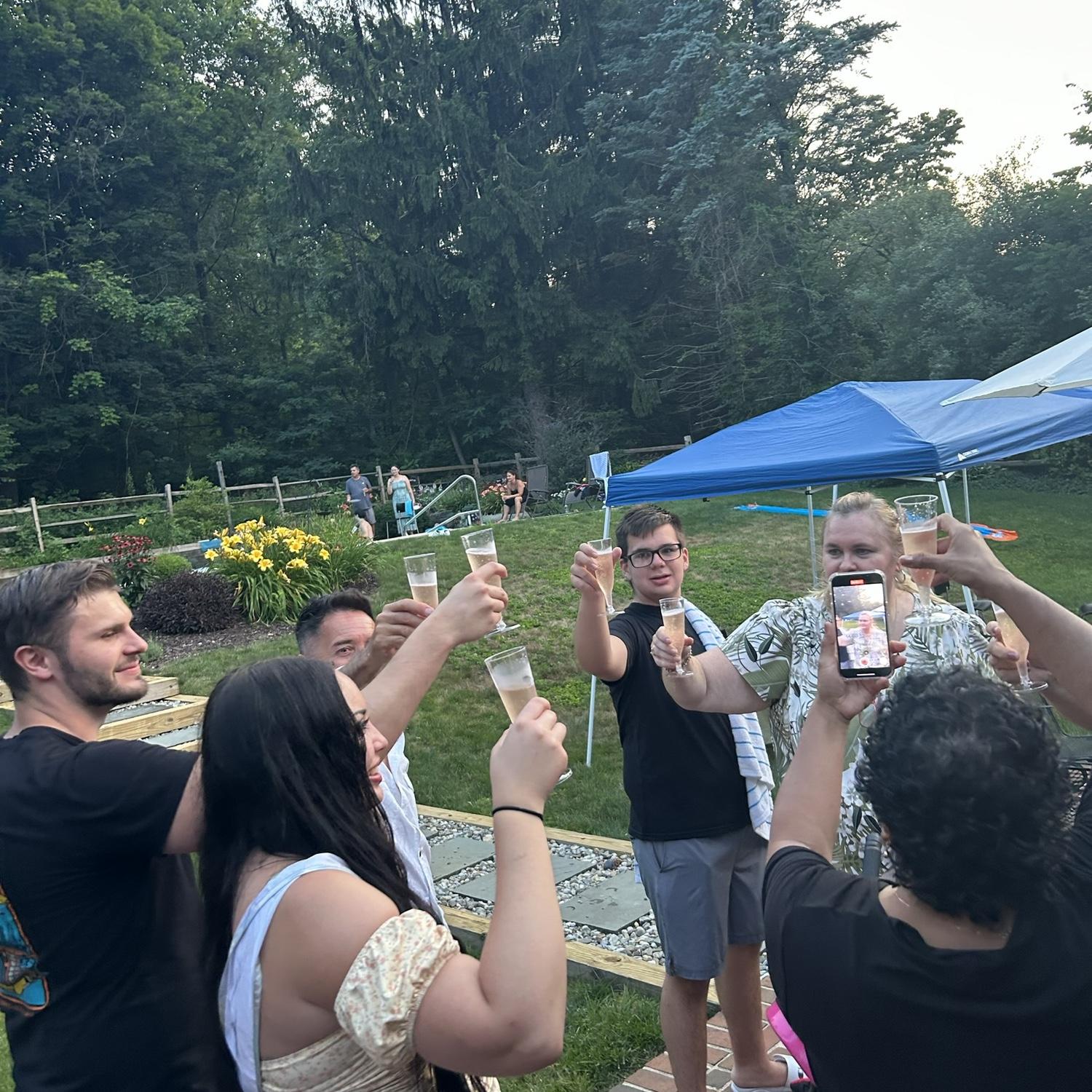 Cheers to the newly engaged !